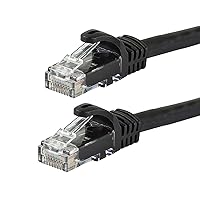 Monoprice Cat6 Ethernet Patch Cable - Snagless RJ45, 24AWG Stranded Pure Bare Copper Wire, 550Mhz, UTP, 7 Feet, Black - Flexboot Series (12 Pack)