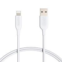 Amazon Basics ABS USB-A to Lightning Cable Cord, MFi Certified Charger for Apple iPhone, iPad, White, 3-Ft, 5-Pack