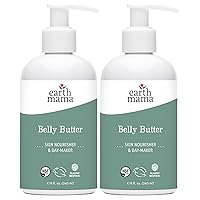 Belly Butter, Maternity Moisturizer for Dry Skin | Lotion for Pregnancy and Postpartum Recovery Self Care, Body Cream with Aloe, Fragrance Free, 8-Fluid Ounce (2-Pack)
