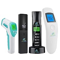 Amplim 4-Pack Hospital & Medical Grade Non Contact Digital Infrared Forehead Thermometer for Babies, Kids, and Adults.