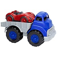 Green Toys Flat Bed Truck Blue/Grey & Race Car Red, 12 months - 6 years