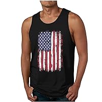 4th of July Tank Tops for Men American Flag Graphic Sleeveless Patriotic Gym Workout Shirts Independence Day T Shirts