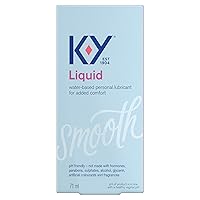 K-Y Water Based Lube Liquid 2.4 fl oz Adult Toy Friendly Personal Lubricant for Couples, Men, Women, Massage Pleasure Enhancer, Vaginal Moisturizer, pH Balanced, Paraben Free, Latex Condom Compatible