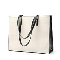 Women's Tote Bag, Business Bag, Cowhide Leather, Handbag, 2-Way, Large Capacity, Handbag, Compatible with A4, Mother's Day, Birthday Gift, For Work or School, Travel, Mother's Day, Birthday Gift, For Women, white