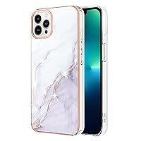 Compatible with iPhone 13 Pro Slim Case, TPU IMD Personalized White Marble Series Slim Phone Case with Scratch-Proof Shockproof Back Protective Cover for Apple iPhone13 Pro 6.1