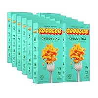 Goodles Cheddy Mac & Cheese 12 Pack, 6oz - 14g Protein, 6g Fiber with Prebiotics, 21 Nutrients and Made w/REAL Cheese! | Clean Label Certified