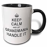 3dRose Keep Calm and let Grandmama Handle it fun funny grandma grandmother, Black Mug, 11 oz