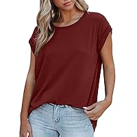 Workout Tops for Women,Womens Casual Short Sleeve T-Shirt Summer Crew Neckline Loose Fit Tunic Tee Tops