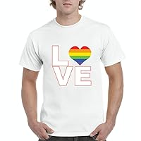 Love Rainbow Heart Fashion Gay People Gay Marriage Men's T-Shirt Tee XXXXX-Large White