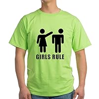 Green T-Shirt Black & White Symbols: Girls Rule