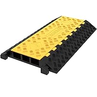 VEVOR 3-Channel Rubber Cable Protector Ramp 2 x 2.3 in Channel Heavy Duty Cable Wire Cord Cover Ramp Speed Bump Driveway Hose Cable Ramp Protective Cover (3-Channel, 2 x 2.3 in Channel-44,000 lbs)
