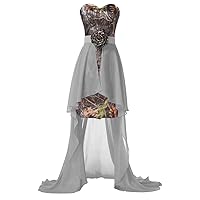 High Low Bridesmaid Dresses Chiffon Camo Prom Gowns 2024