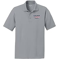 Trump 2024 Chest Print Textured Polo Shirt