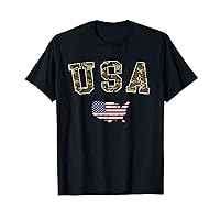 USA Patriotic American Flag Camouflage 4th of July Military T-Shirt