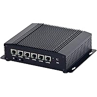 Partaker Firewall Micro Appliance, Fanless Mini PC, Network Router, OPNsense, Intel Core i3 8140U, 6 Intel 2.5GbE I225-V LAN, AES-NI, HD, COM, (Barebone, NO RAM, NO Storage, NO System)