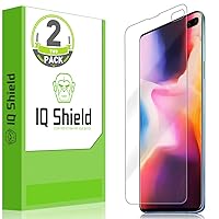 IQShield Screen Protector Compatible with Galaxy S10 Plus 6.4 inch (2-Pack)(Max Coverage) Anti-Bubble Clear TPU Film (NOT Compatible with Verizon S10 5G 6.7)