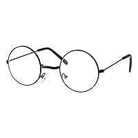 grinderPUNCH Kids Size Non-Prescription Glasses Round Circle Frame Clear Lens Costume (Age 3-10) Black