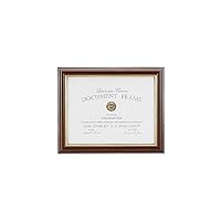 Lawrence Frames 185181 Walnut and Gold Document Picture Frame, 8.5x11