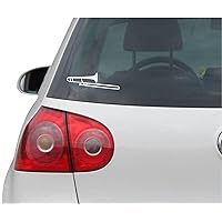Car Sticker - Bumper - Decal - JDM - Die Cut - Trombone Fenster Laptop Vinyl - Sticker - White - 149mmx 45mm
