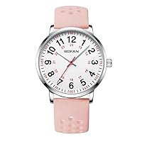 Nurse Watch for Nurse,Medical Professionals,Students,Doctors with Easy to Read Dial,Second Hand and 24 Hour,Soft and Breathable Silicone Band,Water Resistant.