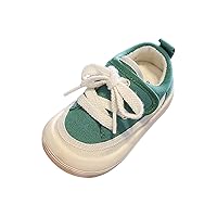 Toddler Boy Girl's Cotton Canvas Shoes Slip On Sneakers Rubber Sole Soft Lightweight Round Toe Shoes for Toddler