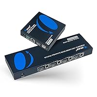 OREI 4x1 KVM 4K HDMI Over Ethernet Extender Switcher Balun Over CAT6/7 Cable 4K@60Hz Upto 230 Feet - 2 USB 1.1 Ports, Supports Keyboard and Mouse USB