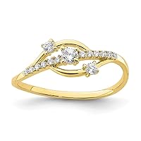 10k Gold CZ Cubic Zirconia Simulated Diamond Fancy Ring Size 7.5 Jewelry for Women