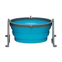 Loving Pets - Bella Roma Portable Travel Dog Bowl Collapsible Dog Food & Water Bowl (Blue, Large)