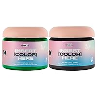 INH Semi Permanent Hair Color - Emerald Green & Black Onyx | Color Depositing Conditioner, Temporary Hair Dye, Safe | 6 oz each