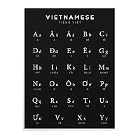ZHJLUT Posters Vietnamese Alphabet Chart Poster Vietnamese Language Chart Educational Poster Canvas Art Poster And Wall Art Picture Print Modern Family Bedroom Decor 16x20inch(40x51cm) Unframe-style