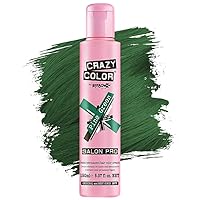 Crazy Color Hair Dye - Vegan and Cruelty-Free Semi Permanent Hair Color - Temporary Dye for Pre-lightened or Blonde Hair - No Peroxide or Developer Required (PINE GREEN)