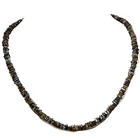 Genuine Labradorite Fancy Beads Strand Necklace - 16