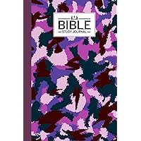 Bible Study Journal: Bible Study Journal Camouflage Purple Cover, Perfect for Writing Prayer, Inspirational messages, Church Group, Individual Bible Study, 120 Pages, Size 6