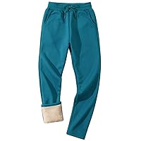 Flygo Men's Fleece Lined Sherpa Sweatpants Winter Warm Pants Jogger Lounge Athletic Pant with Pockets
