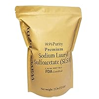 2 lbs Sodium Lauryl Sulfoacetate (SLSA), Vegetable Oil derived surfactant, Cleanser and degreaser for DIY Bath Bombs and White Fine Powder