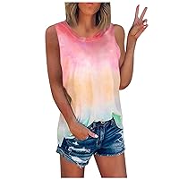 Womens Going Out Tops Clearance,Womens Tie Dye Tops 2023 Elegant Crew Neck Tee Summer Casual Short Sleeve Loose Fit T Shirts Blouses Tops Shirts Jumper Office Tunic UK Size