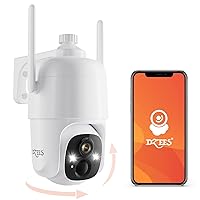 Dzees 360° PTZ Security Cameras Wireless Outdoor WiFi, 2K Battery Powered Home Security Camera Indoor, Spotlight & Siren, Color Night Vision, 2-Way Talk, AI Motion Detection, IP66, SD/Cloud Stroage