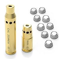 Laser Boresighter Kit, Red Laser Brass Chamber Bore Sight Kit for Rifle Scopes and Handgun