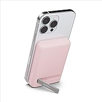 Belkin BoostCharge Wireless Power Bank 5K w/MagSafe Compatible 7.5W Charging, Built-in Pop-up Kickstand - Compatible w/iPhone 15, 15 Plus, 15 Pro, 15 Pro Max, iPhone 14, AirPods, and More - Pink