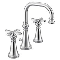 Moen TS44103 Colinet Traditional Two Widespread High-Arc Bathroom Faucet with Cross Handles Valve Required, Chrome