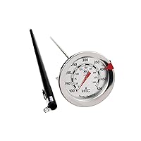 HIC Roasting Deep Fry Candy Jelly Thermometer, Large Easy-Read Face, Stainless Steel Stem with Protective Sheath