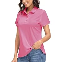 Boladeci Women's Polo Shirts UPF 50+ Sun Protection Short Sleeve Quick Dry Lightweight 4-Button Tennis Golf Shirt