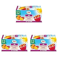 Dole Fruit Bowls Peaches in Strawberry Flavored Gel Snacks, 4.3oz 12 Total Cups, Gluten & Dairy Free, Bulk Lunch Snacks for Kids & Adults (Pack of 3)
