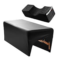 Wipeable PU Leather Lash Bed Cover & Lash Pillows with 2 Removable Pillow Covers, Perfect for Eyelash Extensions Salons Spa, Black