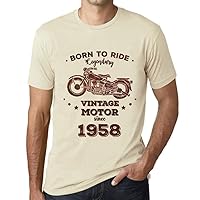 Men's Graphic T-Shirt Born to Ride Legendary Motor Since 1958 66th Birthday Anniversary 66 Year Old Gift 1958