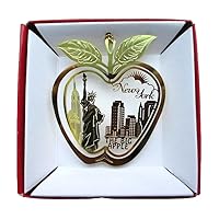 New York City Big Apple Brass Christmas Ornament Statue of Liberty Empire State Building Souvenir Gift