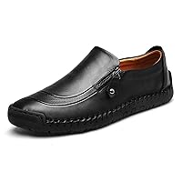 Dress Shoes for Men Lightweight Oxfords Zipper Slip on Flat Loafers Driving Shoes Vintage Walking Casual Boat Shoes