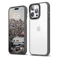 elago Dual Clear Case Compatible with iPhone 14 Pro Max Case Clear - 6.7 Inch - PC + TPU Hybrid Technology, Reduced Yellowing, Crystal Clear, Shockproof Bumper Cover, Full Body Protection (Black)