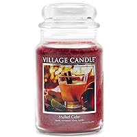 Mulled Cider Large Glass Apothecary Jar Scented Candle, 21.25 oz, Red