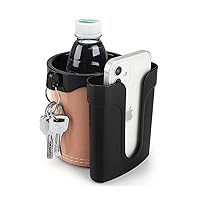 Accmor 3-in-1 Bike Cup Holder with Cell Phone Keys Holder, Bike Water Bottle Holders,Universal Bar Drink Cup Can Holder for Bicycles, Motorcycles, Scooters, Black Beige